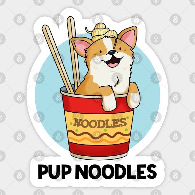 Pup Noodles Animal Pun Sticker by punnybone